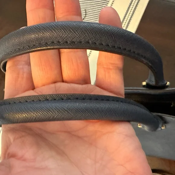 Michael Kors Navy Saffiano Satchel with Gold Hardware - Picture 5 of 6